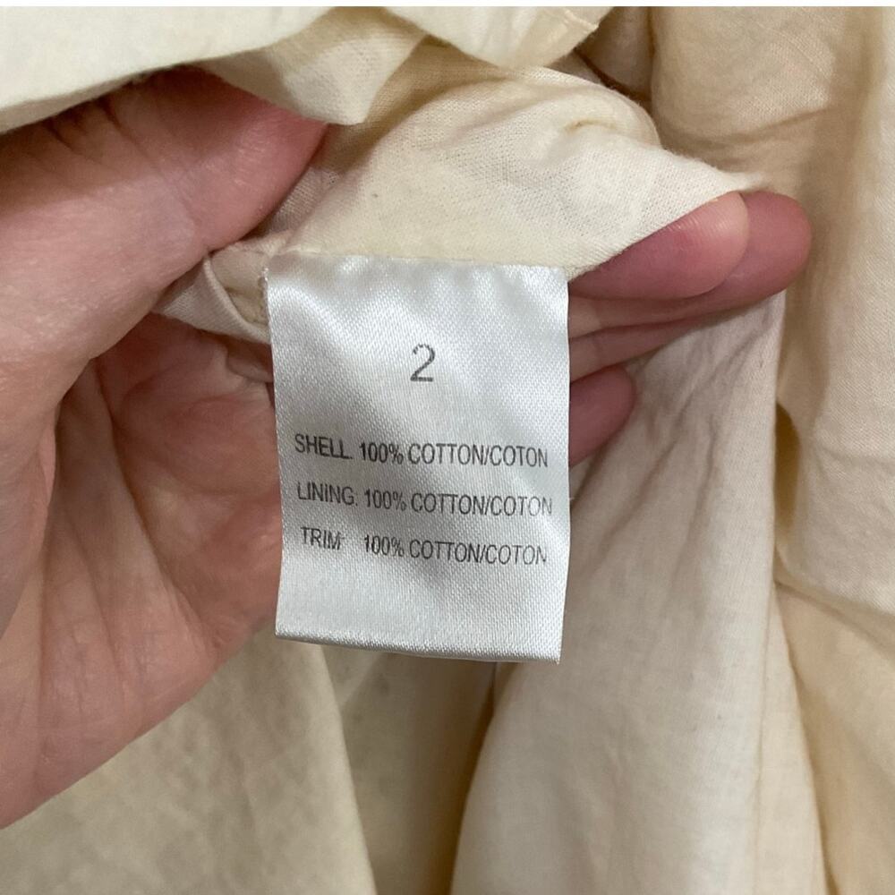 VTG Y2K Nougat London Cream Eyelet Midi Skirt Sz Medium (2) 100% Cotton Peasant - Picture 6 of 6